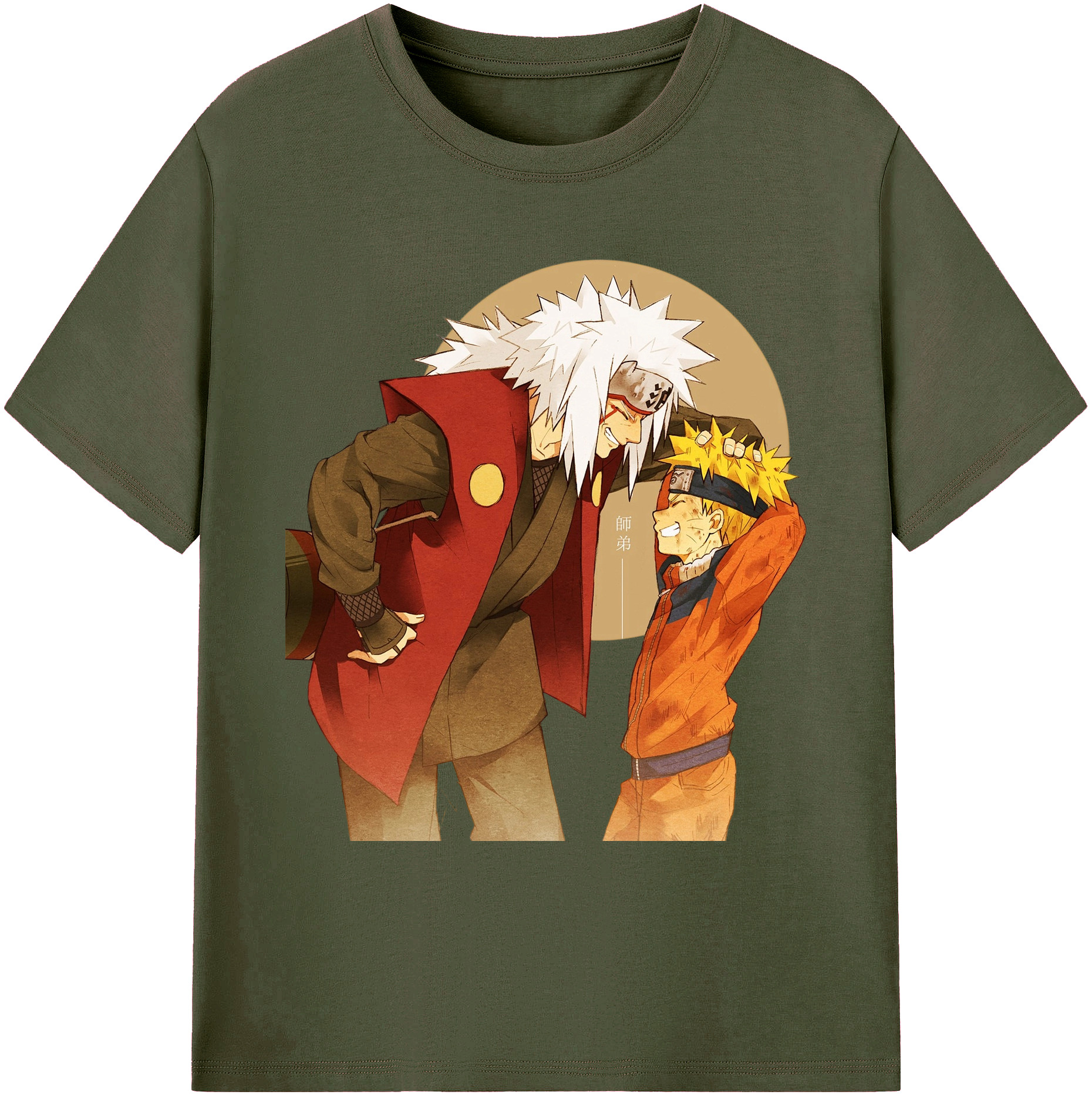 （画像用） NARUTO -ナルト- 自来也（じらいや） Jiraiya 綿100％ メンズ半袖Tシャツ｜肌触りやわらか＆通気性